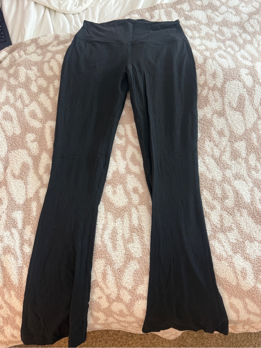 Black Womens Ribbed Flair leggings lululemon